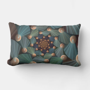 Coussin Rectangle Art Fractal Moderne Avec Profondeur, Brown, Ardois
