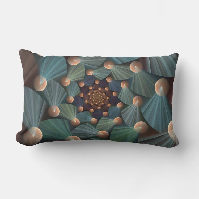 Coussin Rectangle Art Fractal Moderne Avec Profondeur, Brown, Ardois (Recto)
