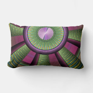 Coussin Rectangle Art Fractal Moderne Rond Et Coloré