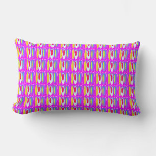 Coussin Rectangle Art motif ovale dans des couleurs mélangées modern
