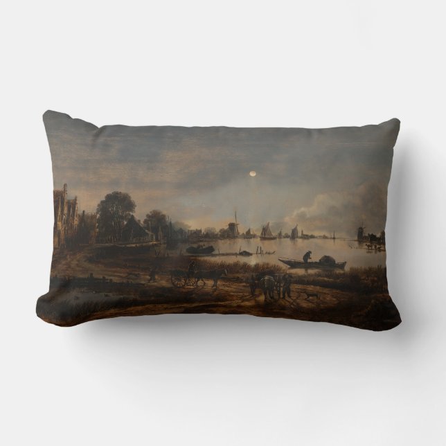Coussin Rectangle art Neer de paysage de rivière (Recto)
