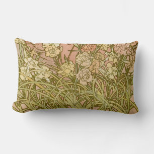 Coussin Rectangle Art Nouveau Alfonse Mucha fleurs d'oeillets floral