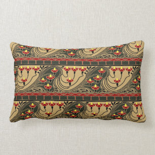 Coussin Rectangle Art Nouveau Arts & Artisanat Dragonfly Floral Frie