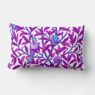 Coussin Rectangle Art Nouveau Oiseau & grenade, Améthyste Purple