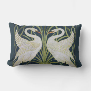 Coussin Rectangle Art Nouveau Swan Deux Swans