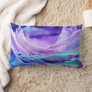 Coussin Rectangle Art numérique magique des mers glaciaires congelée