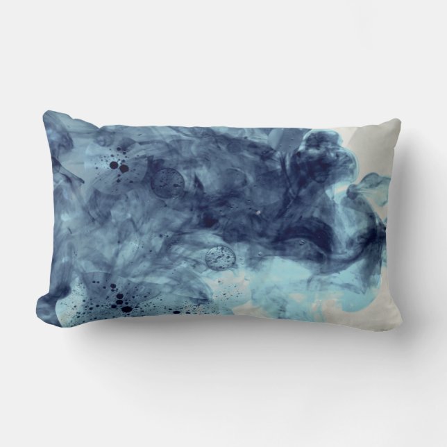 Coussin Rectangle Art original : "horloges aqua" (Recto)