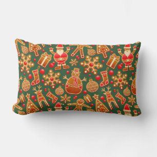 Coussin Rectangle Articles de fêtes de fun des biscuits de Noël sur