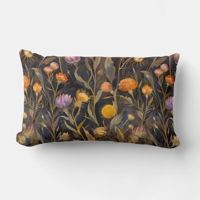 Coussin Rectangle Arts and crafts Scottish thistle and wildflowers  (Recto)