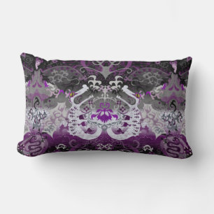Coussin Rectangle Asexuel Dragon Damask - Ace Pride couleurs drapeau