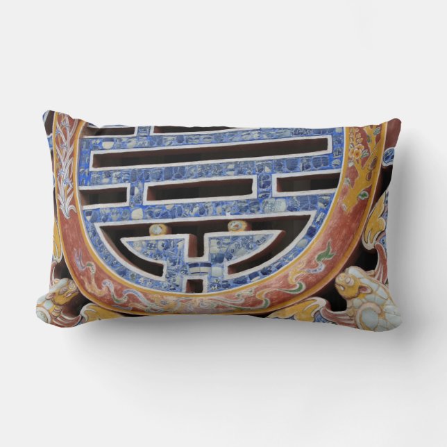Coussin Rectangle Asie, Viêt Nam. Fenêtre décorée (Recto)