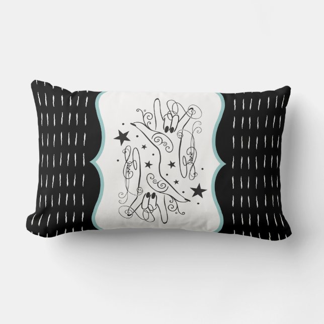 Coussin Rectangle ASL ILY Handsign Pillow (Recto)