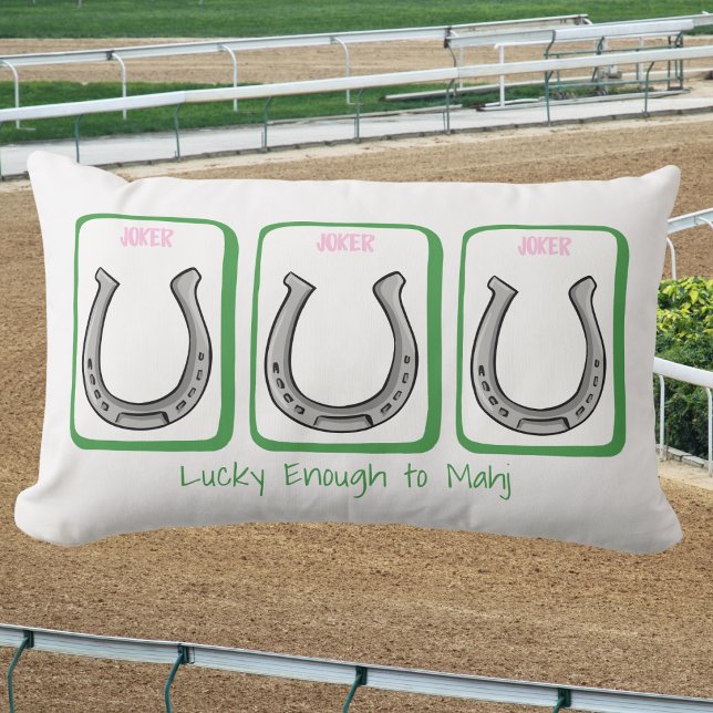 Coussin Rectangle Assez chanceux pour Mahj / Derby Horseshoe Mahjong (Créateur téléchargé)