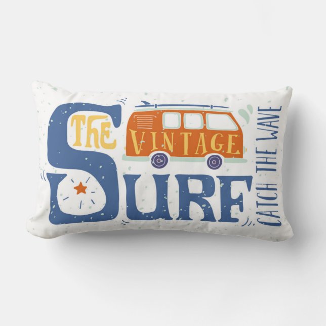 Coussin Rectangle Attrapez l'affiche de vague (Recto)