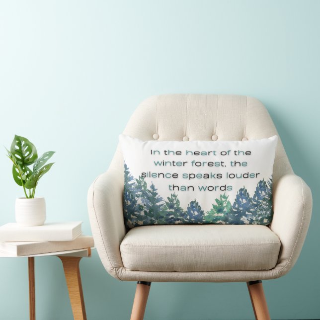 Coussin Rectangle Au Coeur De La Forêt D'Hiver (Chaise)