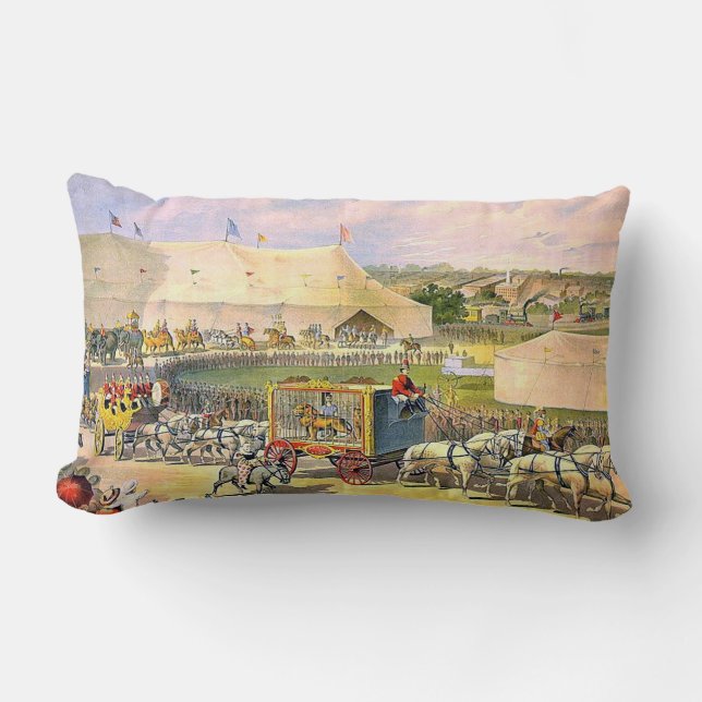 Coussin Rectangle Au sol vintages de cirque (Recto)