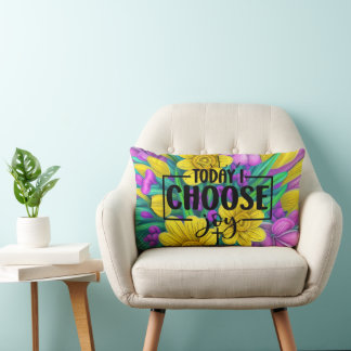 Coussin Rectangle Aujourd'hui je choisis la joie Floral