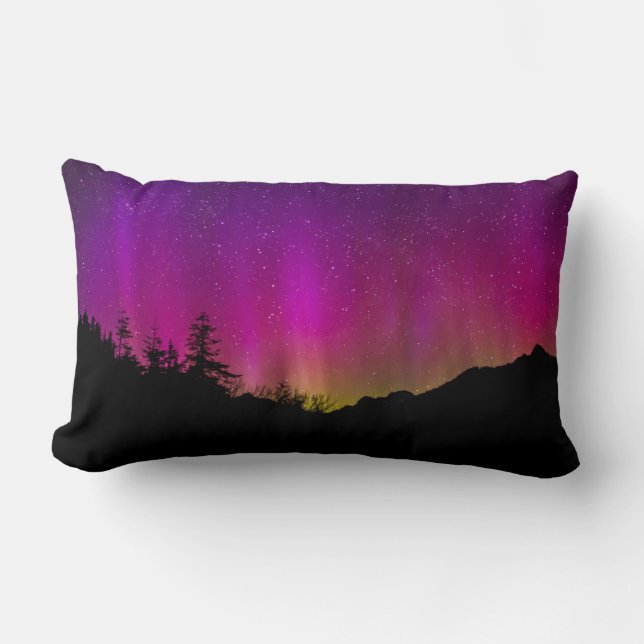 Coussin Rectangle aurores boréales Aurora Borealis étoile ciel (Recto)