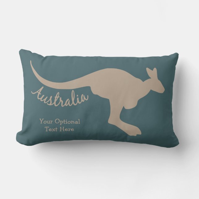 Coussin Rectangle Australie Kangaroo texte et couleurs personnalisés (Recto)
