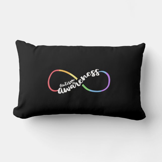 Coussin Rectangle Autism Awareness Autistic Acceptance Rainbow Infin (Recto)