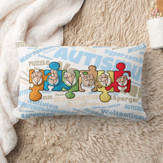 Coussin Rectangle Autisme avec les doigts (Couverture)