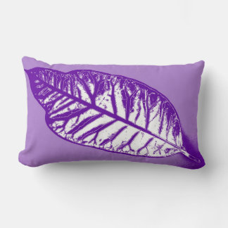 Coussin Rectangle automne violet de la feuille d'art