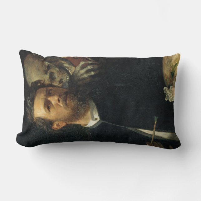 Coussin Rectangle Autoportrait avec la mort comme un violon (par Böc (Recto)