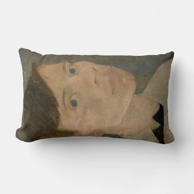 Coussin Rectangle Autoportrait (jeune homme) (par Jan Mankes) (Recto)