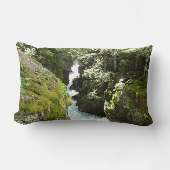 Coussin Rectangle Avalanche Gorge II dans le parc national de Glacie (Recto)
