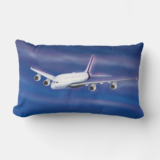 Coussin Rectangle Avion Commercial à Deux Ponts (Recto)