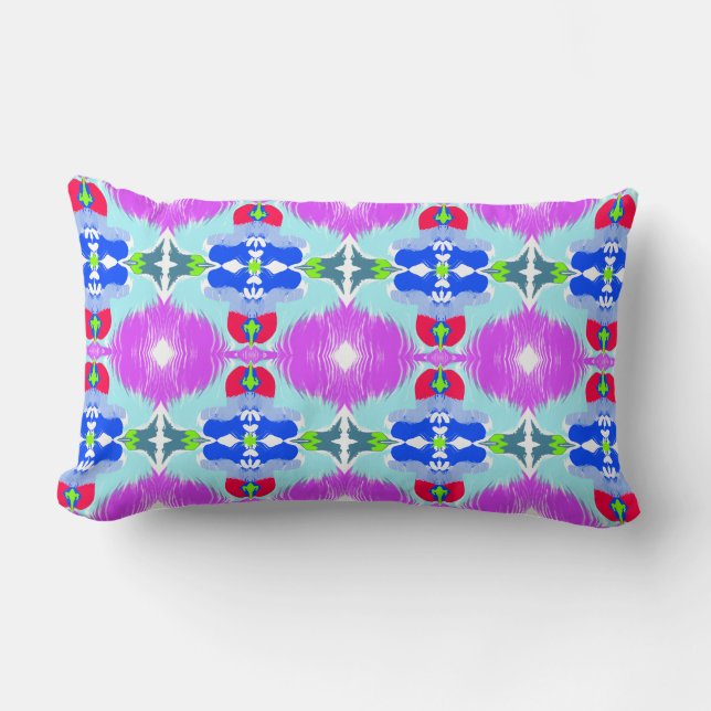 Coussin Rectangle Azure Bloom Kaleidoscope (Recto)