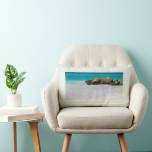 Coussin Rectangle Azure Ocean Sandy Beach Photo