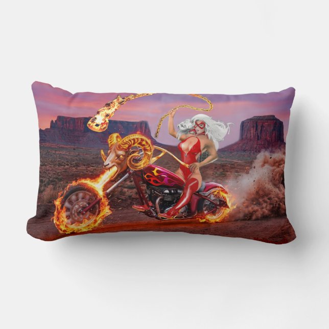 COUSSIN RECTANGLE BABES MOTOCYCLISTES REBELLES VAMPIRES (Recto)
