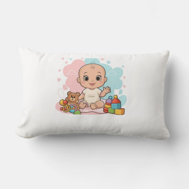 Coussin Rectangle Baby Lumbar Nursery Jeu d'oreiller (Recto)