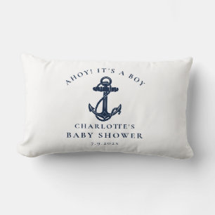 Coussin Rectangle Baby Shower Garçon Thème Ancre de Marine