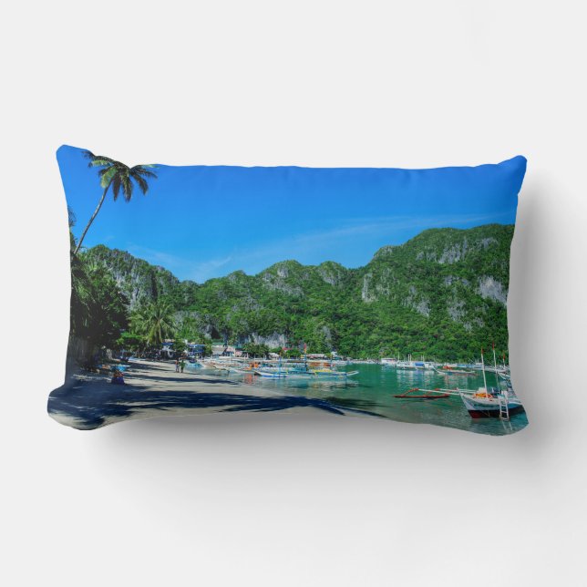 Coussin Rectangle Baie de El Nido Plage (Recto)
