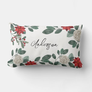 Coussin Rectangle Baies de verdure de Noël