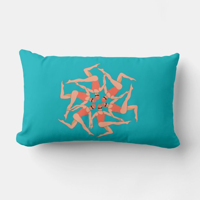 Coussin Rectangle Baigneurs - Baignade synchronisée (Recto)