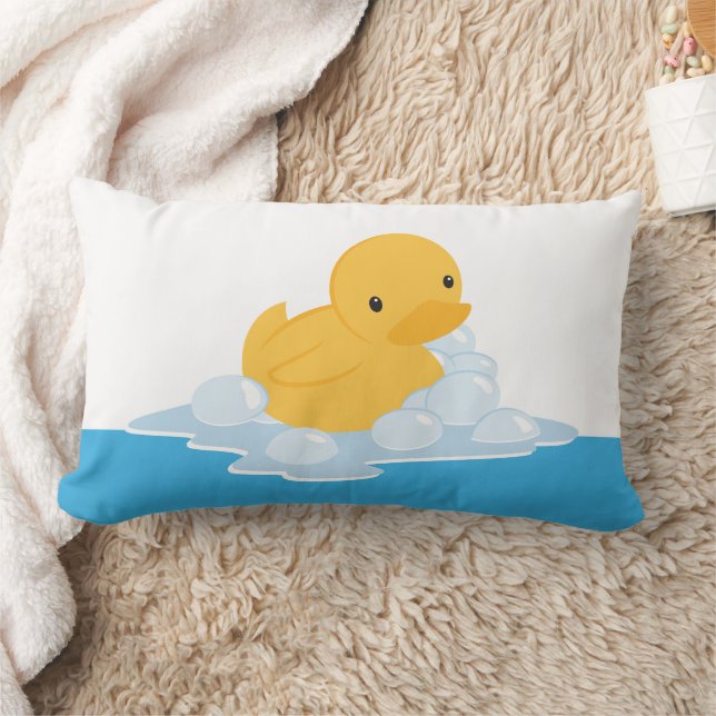 Coussin Rectangle Baignoire à bulles de canard jaune Imprimer Oreill (Couverture)