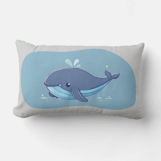 Coussin Rectangle Baleine mignonne (Recto)