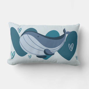 Coussin Rectangle Baleine mignonne