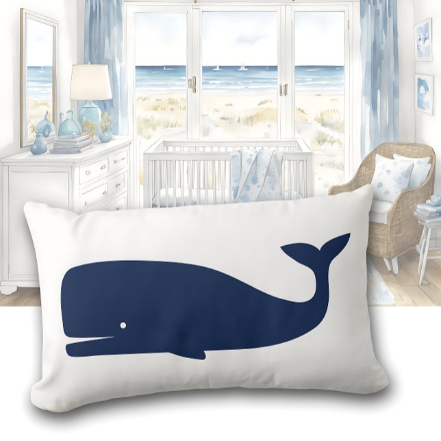 Coussin Rectangle Baleine se demande nautique (Créateur téléchargé)