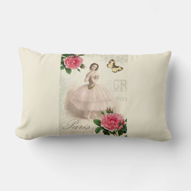 Coussin Rectangle Ballerine parisienne (Recto)