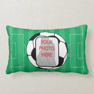 Coussin Rectangle Ballon de football personnalisable de photo