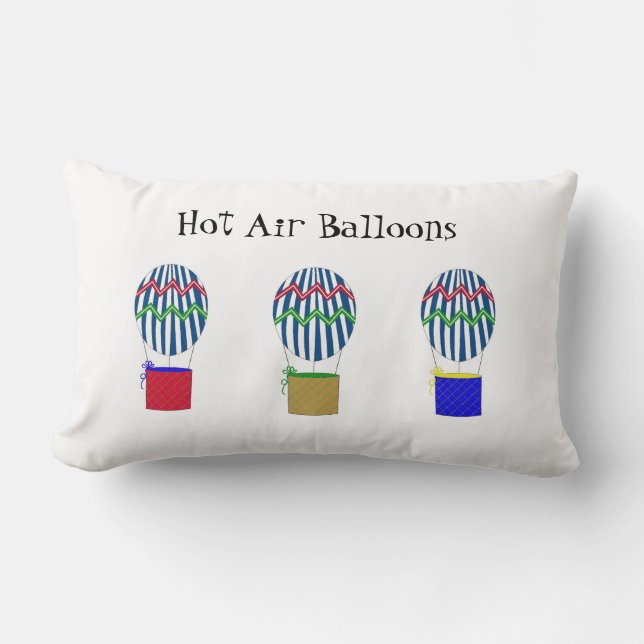 Coussin Rectangle Ballons à Air Chaud Rayés (Recto)