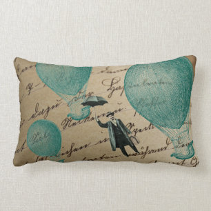 Coussin Rectangle Ballons à air chauds pilotant l'écriture d'homme