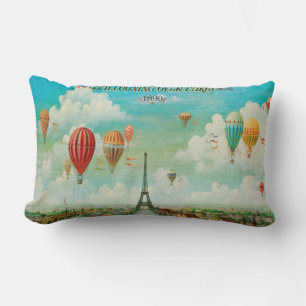 Coussin Rectangle Balloquer sur Paris Art Vintage