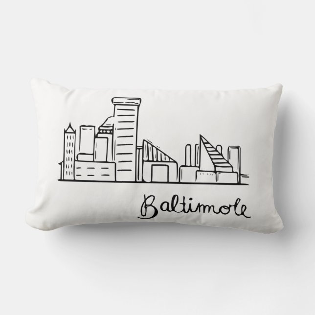 Coussin Rectangle Baltimore Skyline - Pilote (Recto)