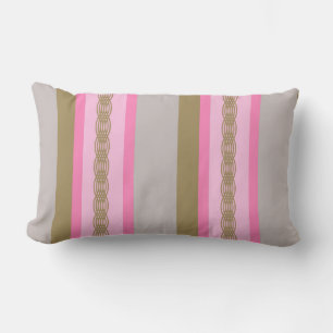 Coussin Rectangle Bande d'auvent du milieu du siècle - gris / gris,