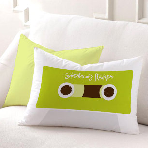 Coussin Rectangle Bande de cassette Green Retro